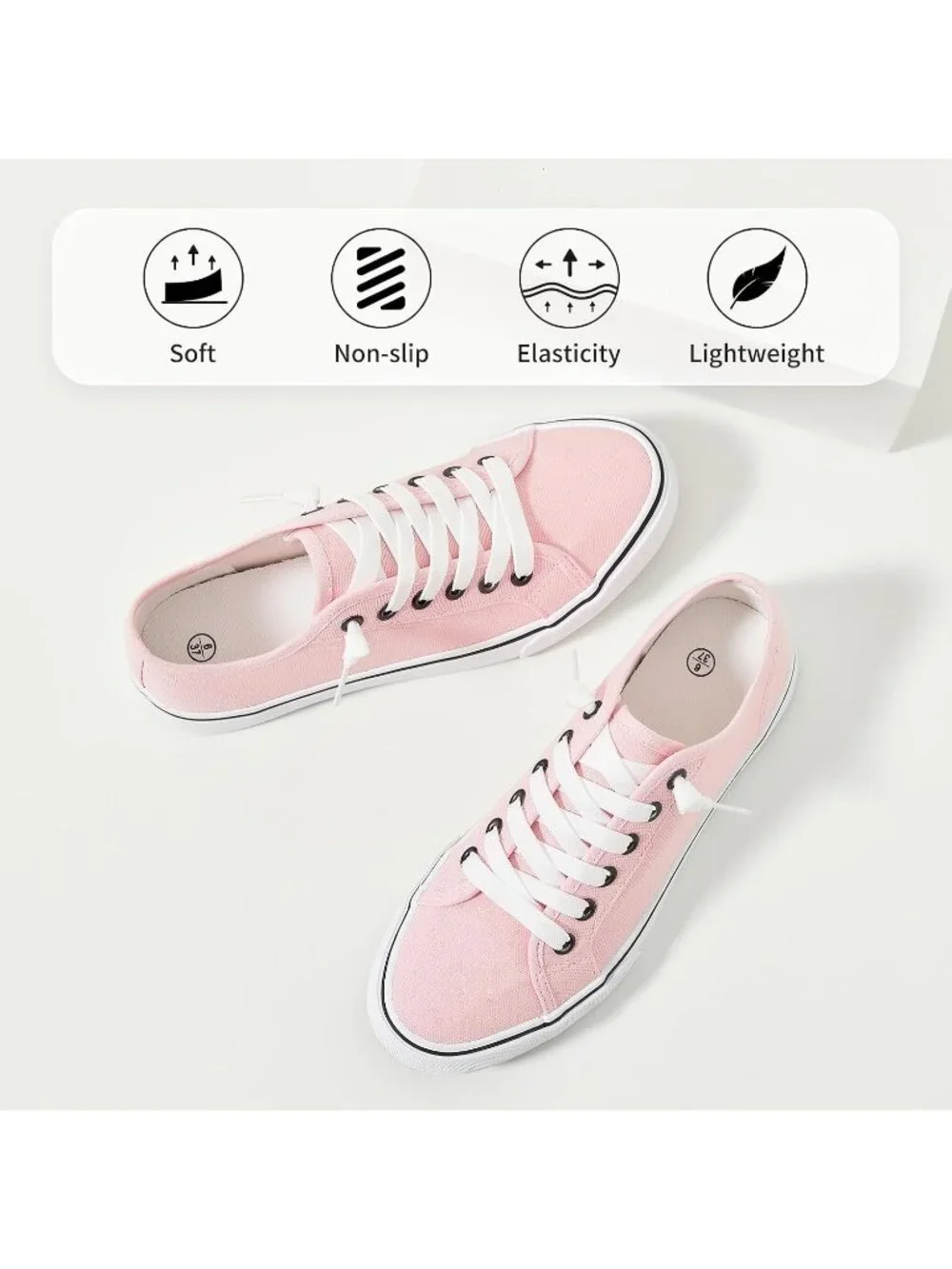 Women's Pink Low Top Lace Up Canvas Solid Slip On Casual Loafer Sneaker Shoes